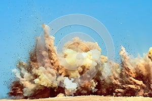 Detonator blast on the construction site