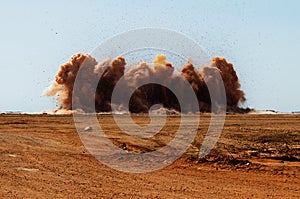 Detonator blasting on the construction site