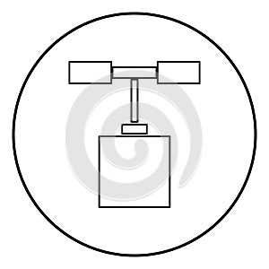 Detonator icon black color in circle round