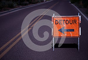 Detour road sign