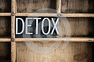 Detox Concept Metal Letterpress Word in Drawer