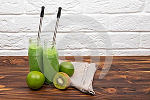 Detox for healthy lifestyle, ketone, raw food. Fresh green smoothies.