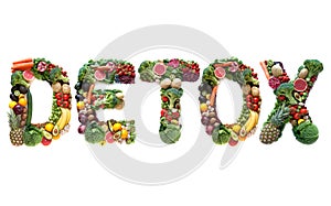 Detox large text from food photo