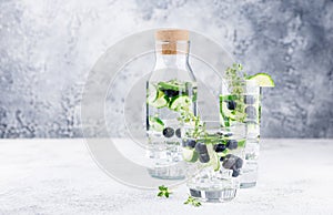 Detox water with blueberry, cucumber and thyme