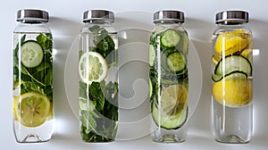 Detox Water: Take a photo of a bottle of water with added fresh fruits and herbs for detox