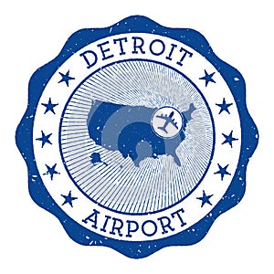 Detroit Airport stamp.