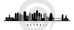 Detroit City skyline horizontal banner.