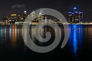 Detroit City Skyline and Waterfront