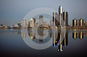 Detroit at Daybreak Panoramic November 2015