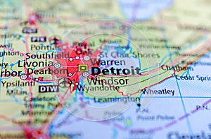 Detroit on map