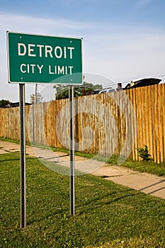 Detroit Michigan City Limit Sign