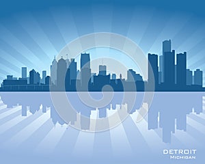 Detroit Michigan city skyline silhouette