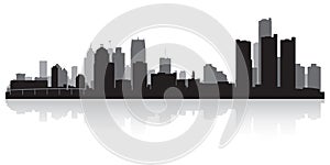 Detroit Michigan city skyline silhouette photo