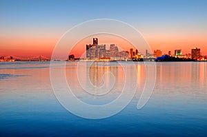 Detroit, Michigan Skyline at Night