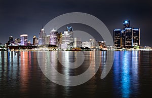 Detroit Night Skyline