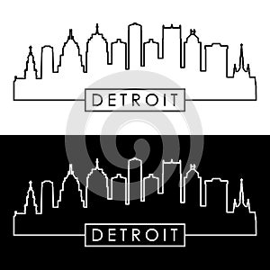 Detroit skyline. Linear style