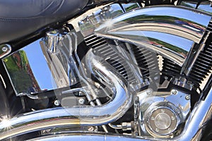 Dettagli di un motore di una motocicletta photo