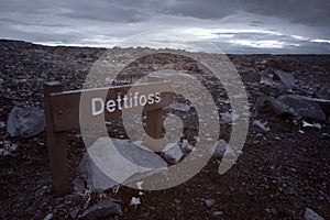 Dettifoss road sign