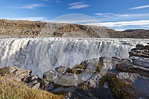 Dettifoss waterfall. Autumn travel in Iceland