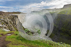 Dettifoss Waterfall and canyon, North Iceland