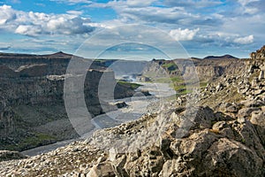 Dettifoss Waterfall and canyon, North Iceland