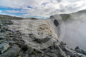 Dettifoss Waterfall and canyon, North Iceland