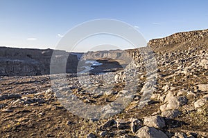 Dettifoss waterfall landscape in the north of iceland