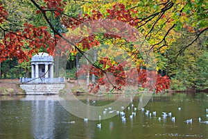 Deus Temple in Autumn Time in Germany