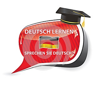 Deutch lernen. Sprechen sie Deutch? - German bubble speech photo