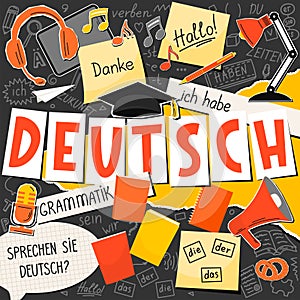 Deutsch. German language collage