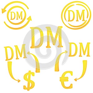 Deutsche Mark currency symbol icon of Germany