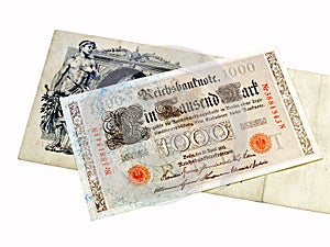Deutschemark. Old banknotes. photo