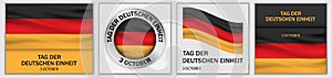Deutschen Einheit day banner set, realistic style