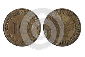 Deutschland coins close up