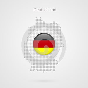 Deutschland map dotted vector sign. Isolated German flag circle symbol. European country Germany illustration icon for business