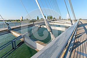 The Deux-Rives footbridge between Germany and France in Kehl and Strasbourg, a symbol of cross-border cooperation