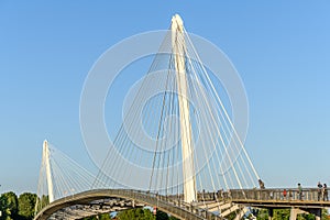 The Deux-Rives footbridge between Germany and France in Kehl and Strasbourg, a symbol of cross-border cooperation