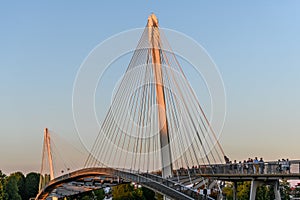 The Deux-Rives footbridge between Germany and France in Kehl and Strasbourg, a symbol of cross-border cooperation