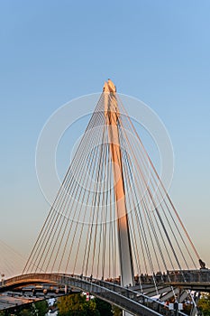 The Deux-Rives footbridge between Germany and France in Kehl and Strasbourg, a symbol of cross-border cooperation