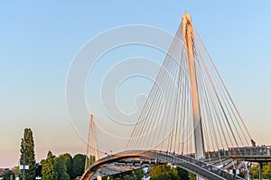 The Deux-Rives footbridge between Germany and France in Kehl and Strasbourg, a symbol of cross-border cooperation