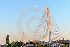 The Deux-Rives footbridge between Germany and France in Kehl and Strasbourg, a symbol of cross-border cooperation