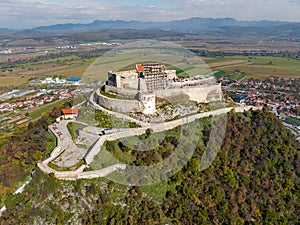 Romania - Deva Fortress from drone view photo