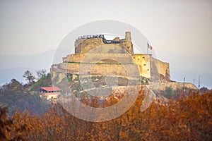 Deva hill citadel at the sunset