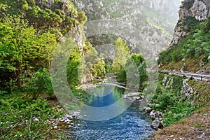 Deva river in Cantabria of Spain