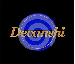 Devanshi Brand logo. Devanshi company logo with blue dot