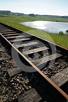 Devastated infrastructure on unused railway line.