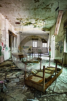 devastated and vandalised interior