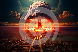 Devastating nuclear detonation wreaks havoc on a city, igniting WWIII