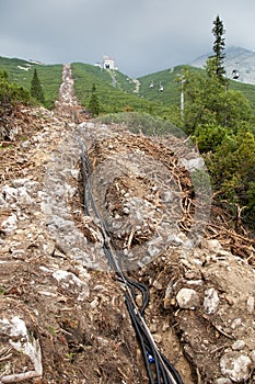 Devastation of nature in High Tatras, Slovakia