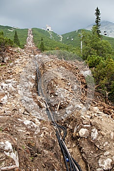 Devastation of nature in High Tatras, Slovakia photo